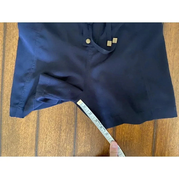 Elevenses Anthropologie Utility Racerback Shorts Romper Navy Blue Size Small - Picture 9 of 13